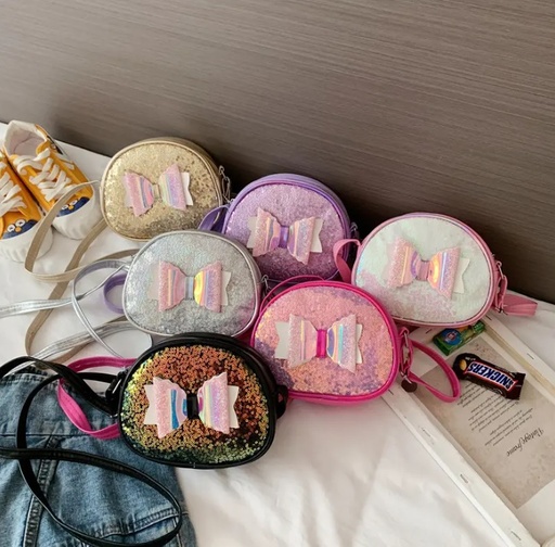 Bow Sequin Crossbody Bag