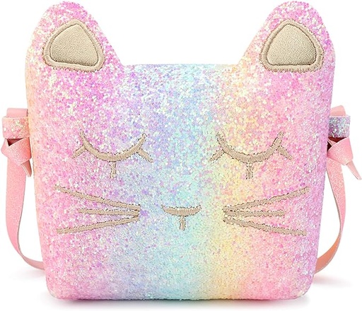 [657381288789] Rainbow Glitter Kitty Cat Bag
